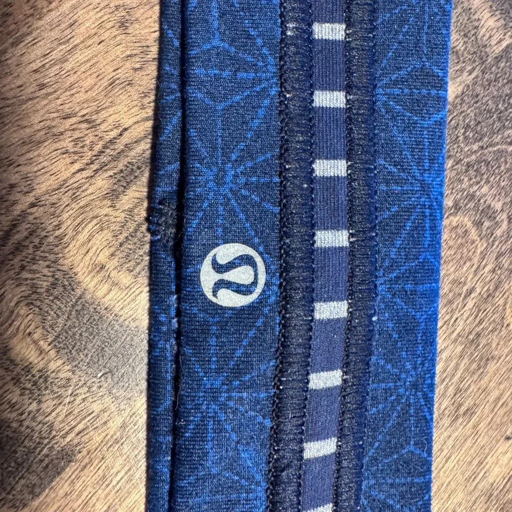 Lululemon‎ Sport Headband Blue Fly Away Tamer Logo